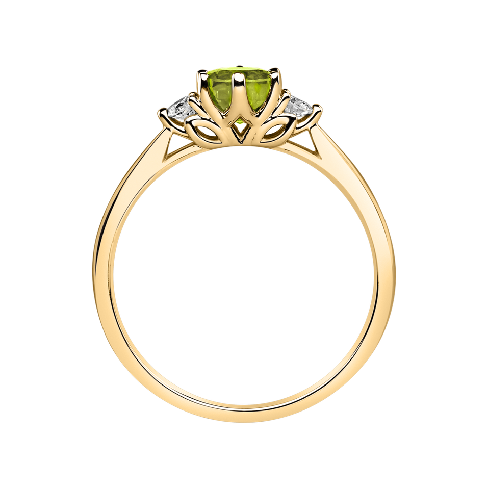 Prsteň s diamantmi a peridotom Midnight Serenity