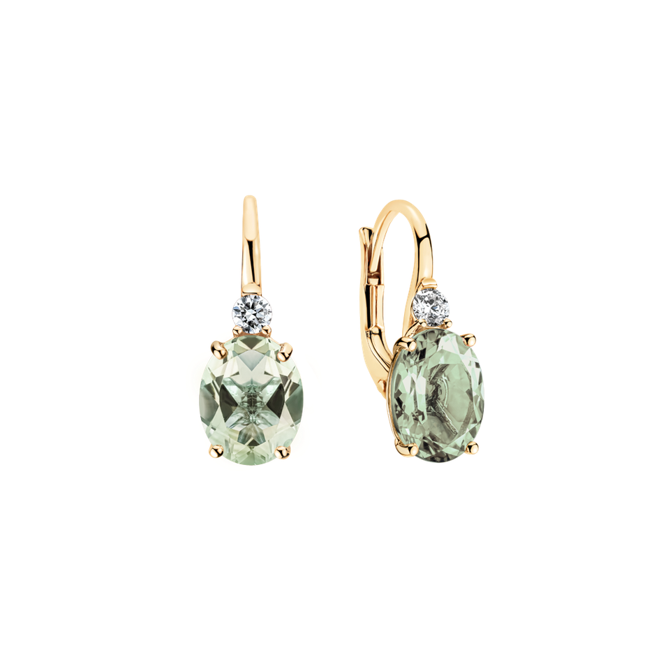 Náušnice s diamantom a ametystom Asuan