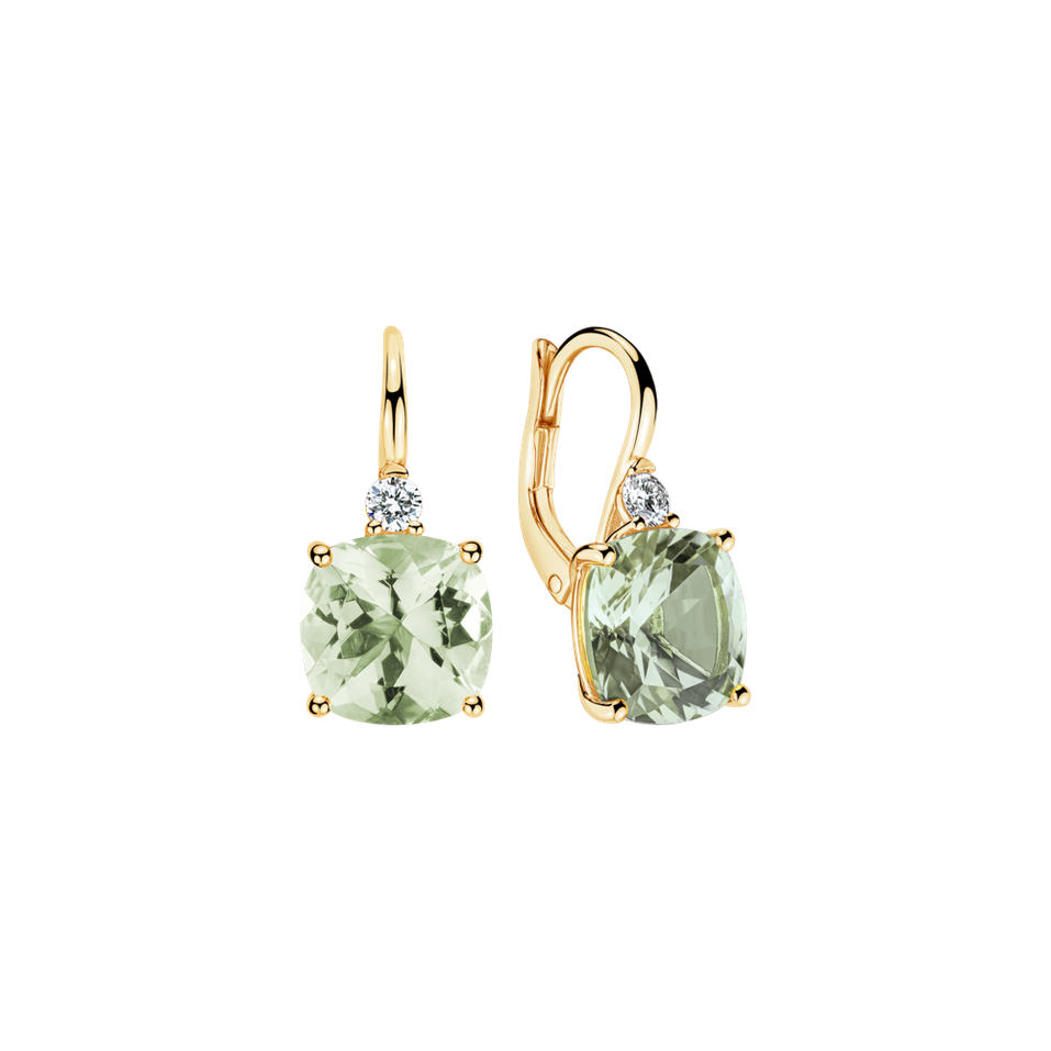 Náušnice s diamantom a ametystom The Countess