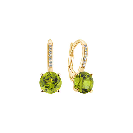 Náušnice s diamantmi a peridotom Carleton