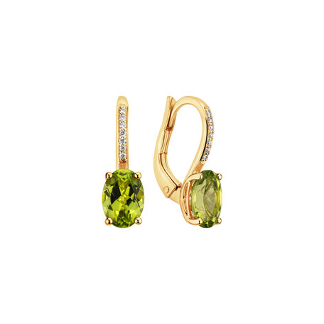 Náušnice s diamantmi a peridotom Lauriene
