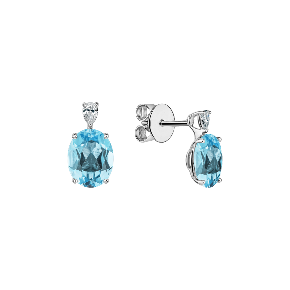 Náušnice s diamantom a topásom Annelise