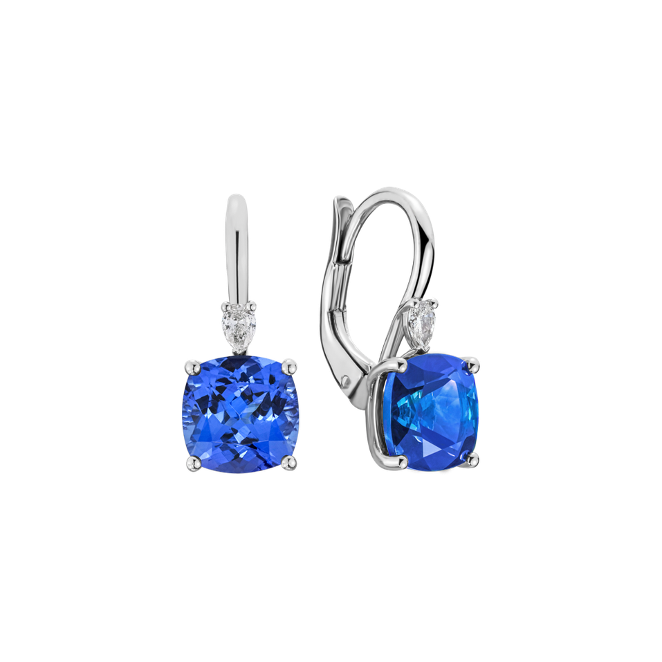 Náušnice s diamantom a tanzanitom Mirabel