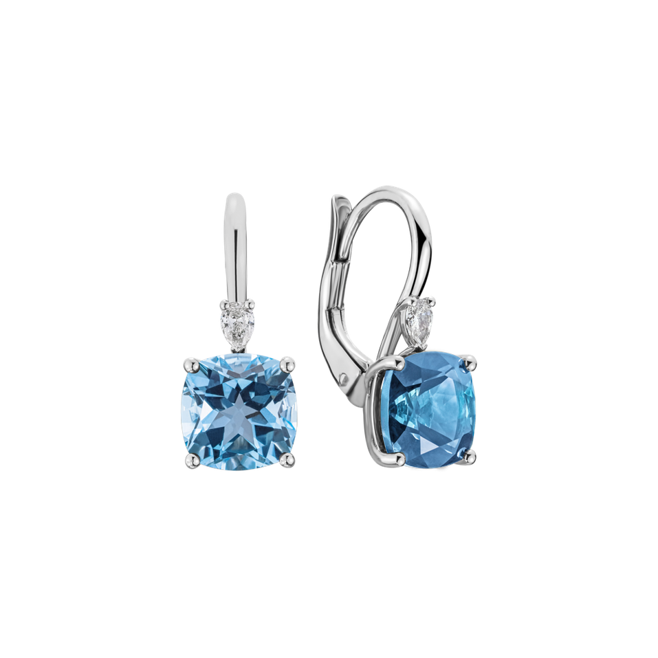 Náušnice s diamantom a topásom Mirabel