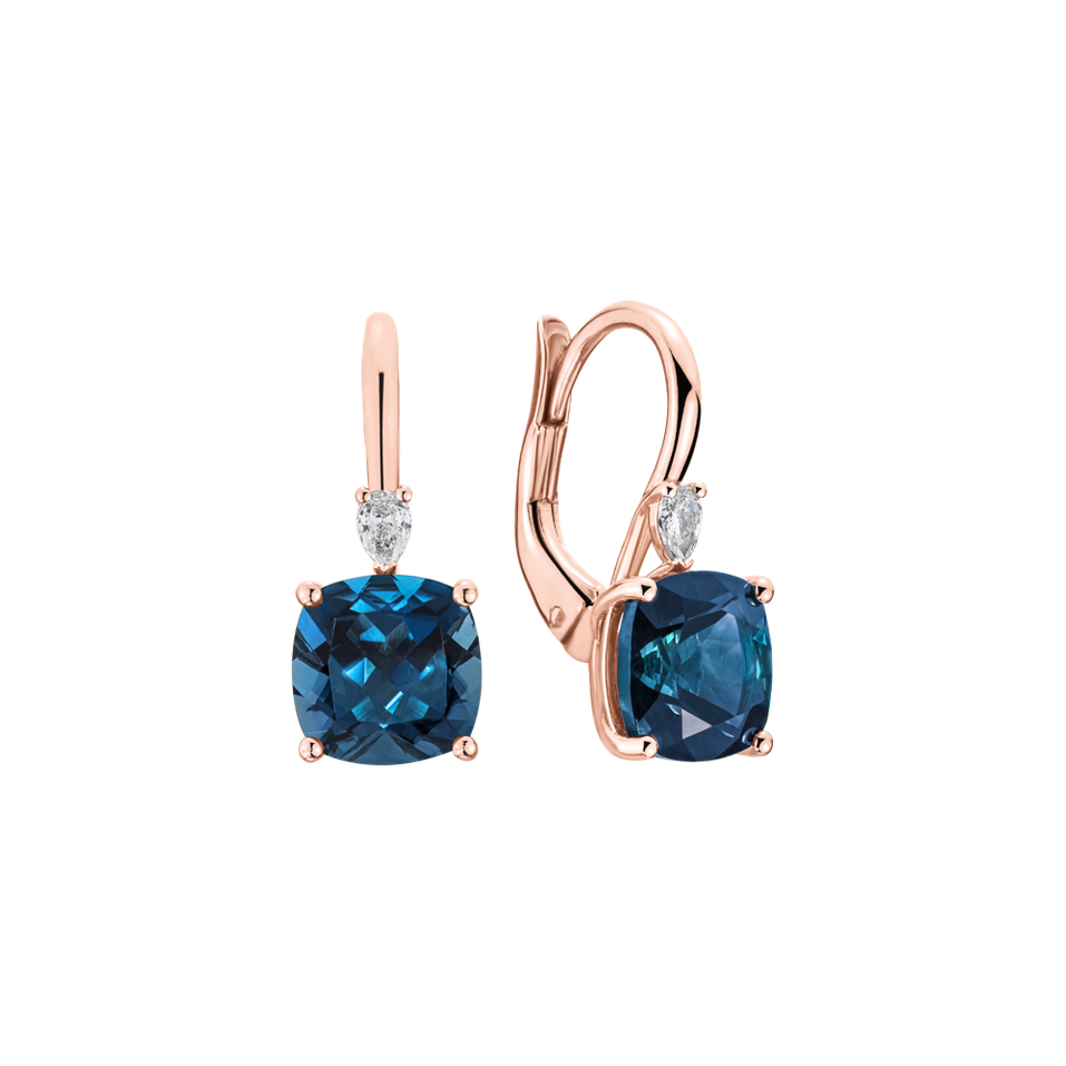 Náušnice s diamantom a topásom Mirabel