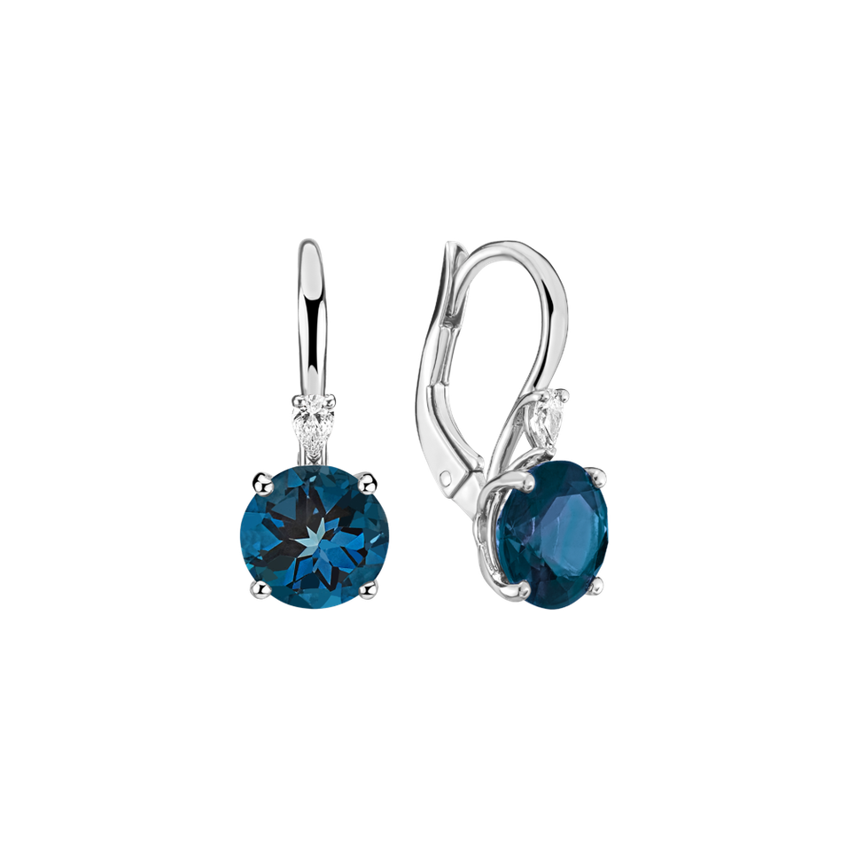 Náušnice s diamantom a topásom Mariella