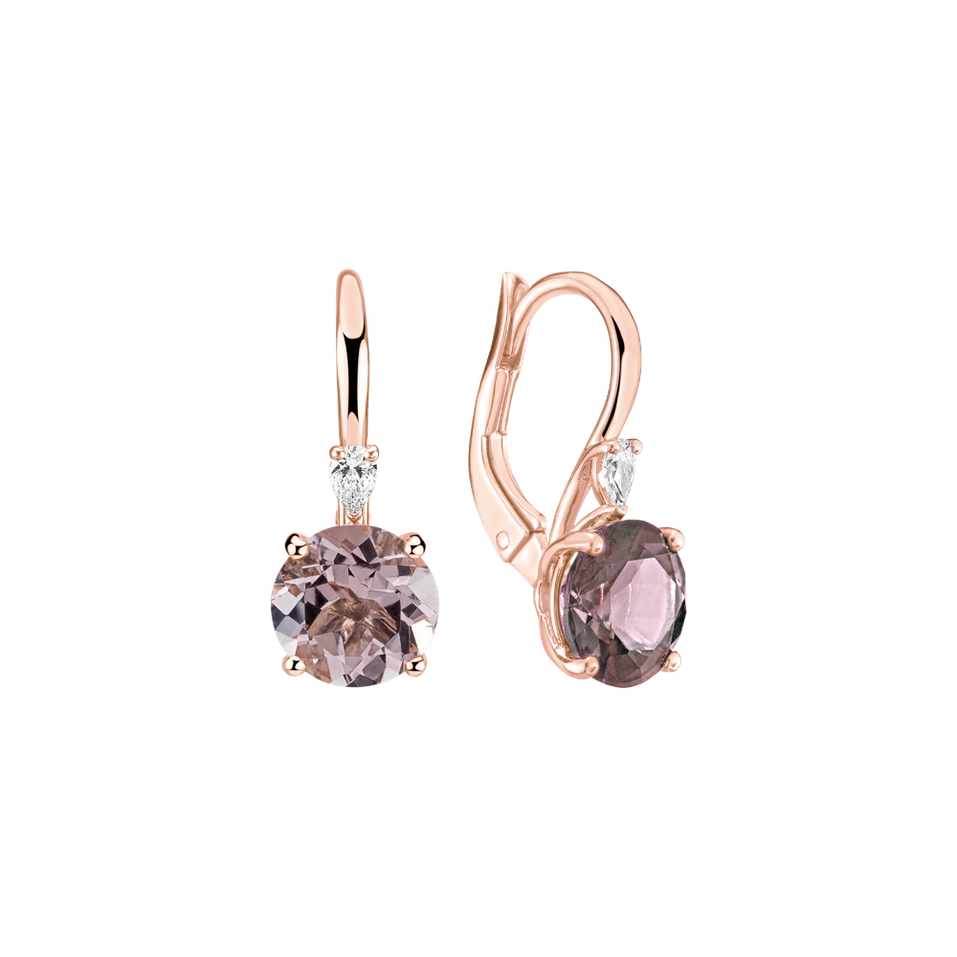 Náušnice s diamantom a morganitom Mariella