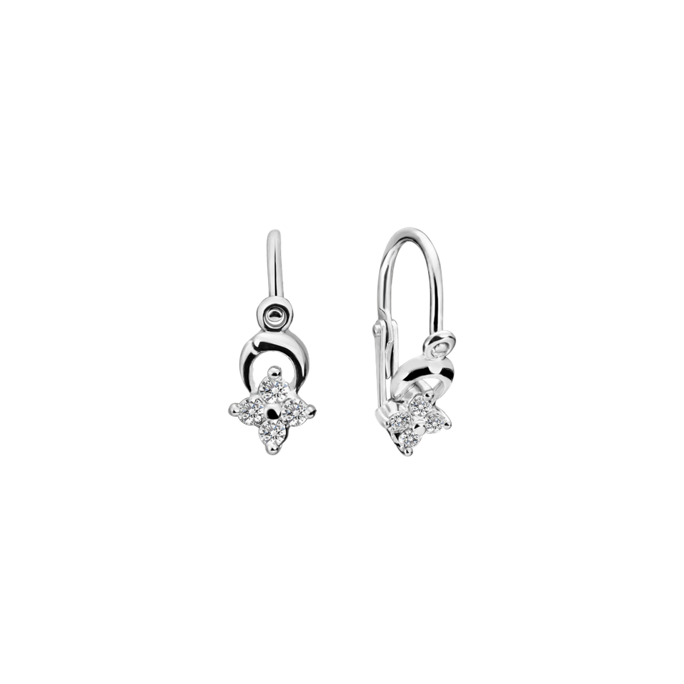 Detské náušnice s diamantmi Flower
