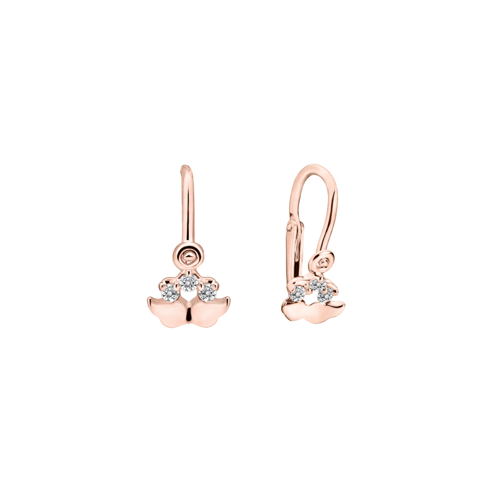 Detské náušnice s diamantmi Wings