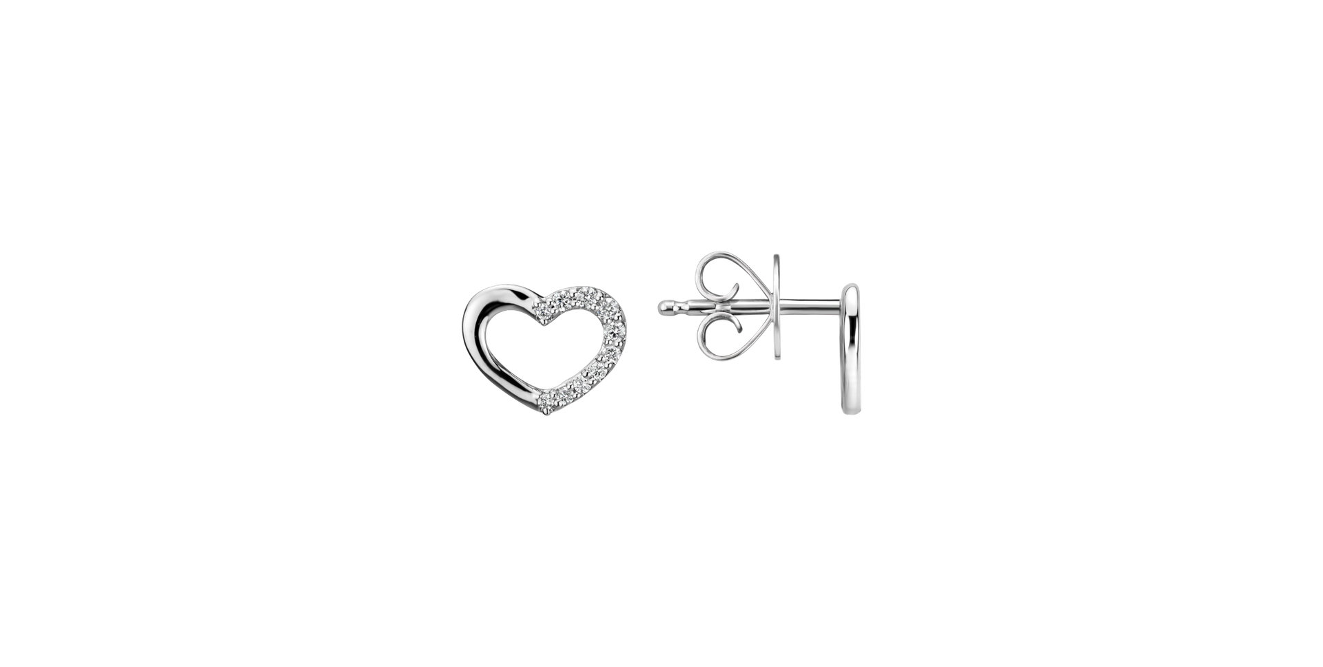 Náušnice s diamantmi Sparkling Heart