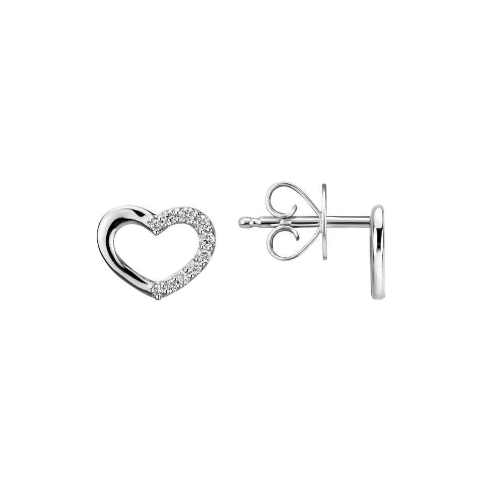 Náušnice s diamantmi Sparkling Heart