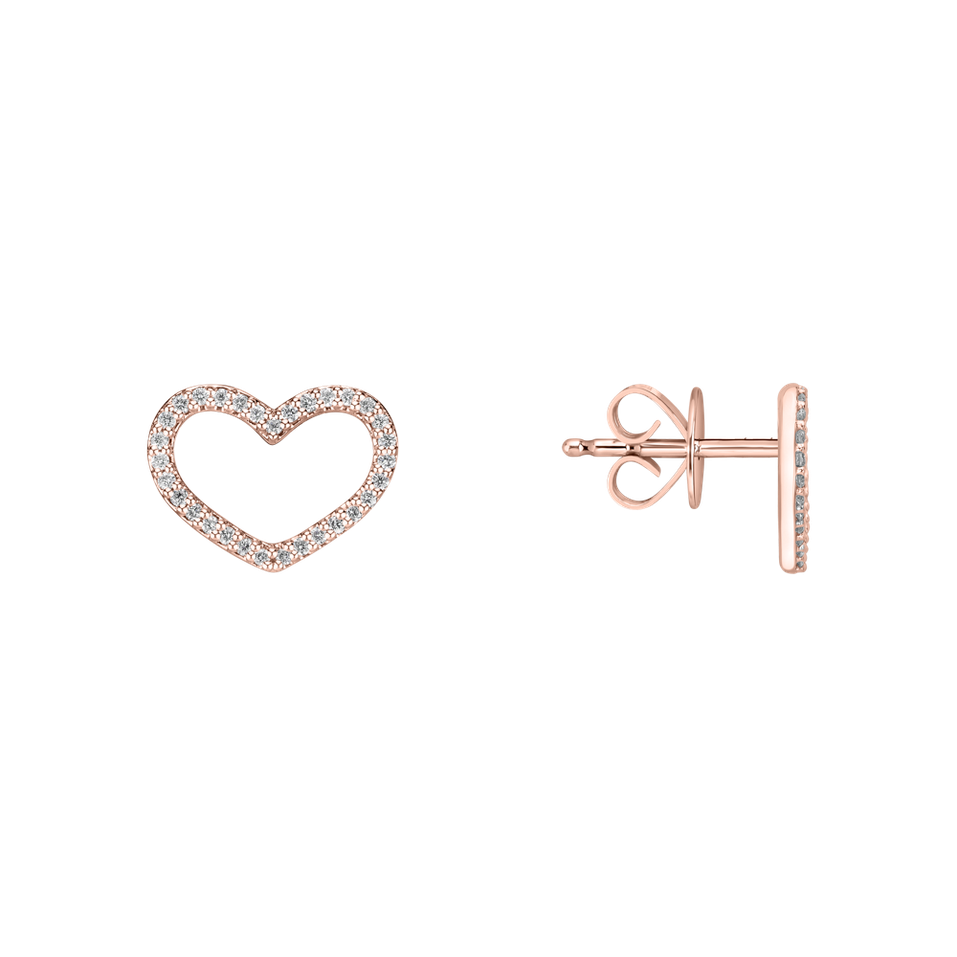 Náušnice s diamantmi Shiny Hearts