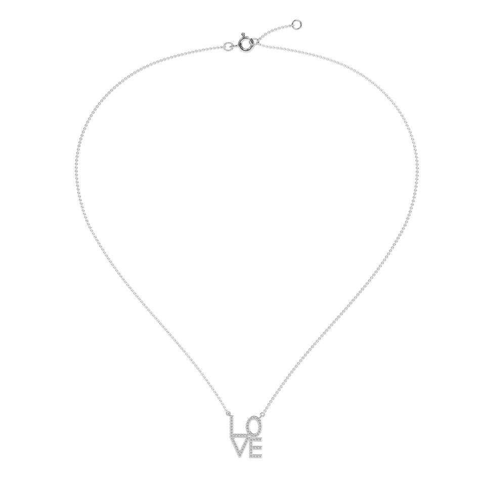 Náhrdelník s diamantmi Love