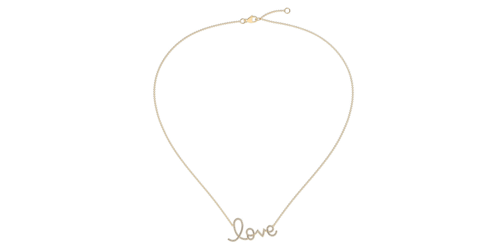 Náhrdelník s diamantmi Love