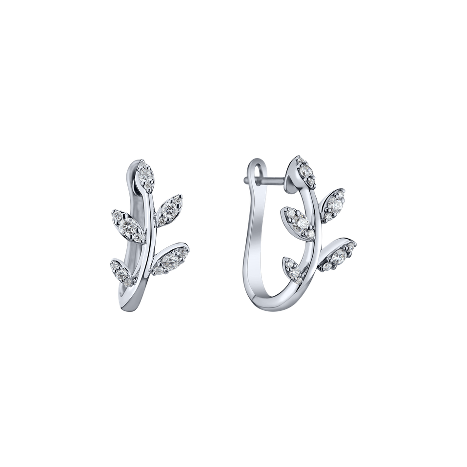 Náušnice s diamantmi Frozen Leaf