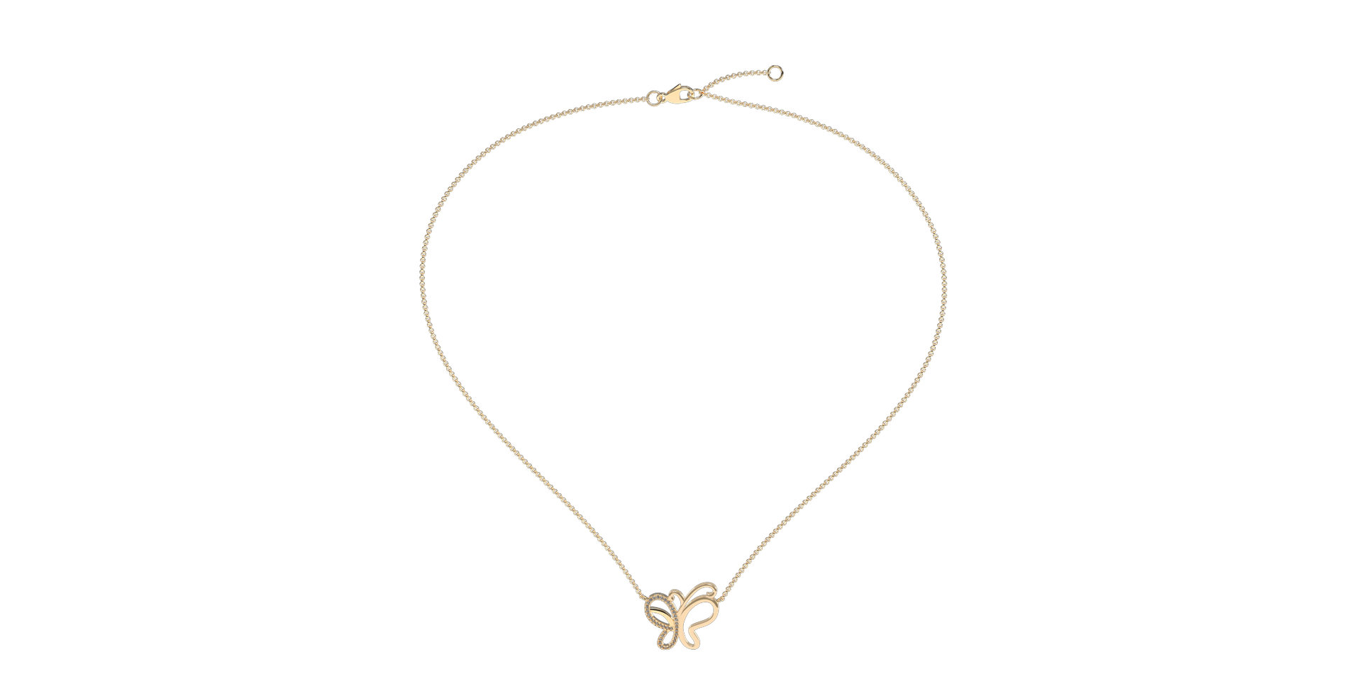 Náhrdelník s diamantmi Butterfly