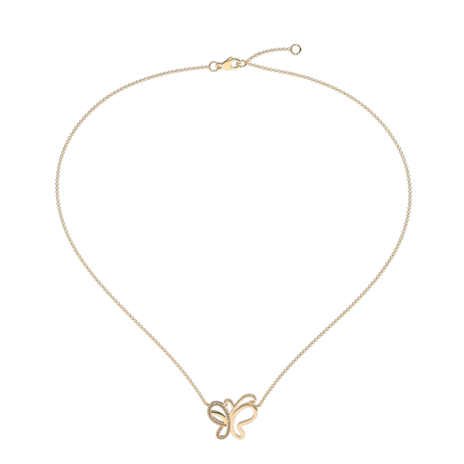 Náhrdelník s diamantmi Butterfly