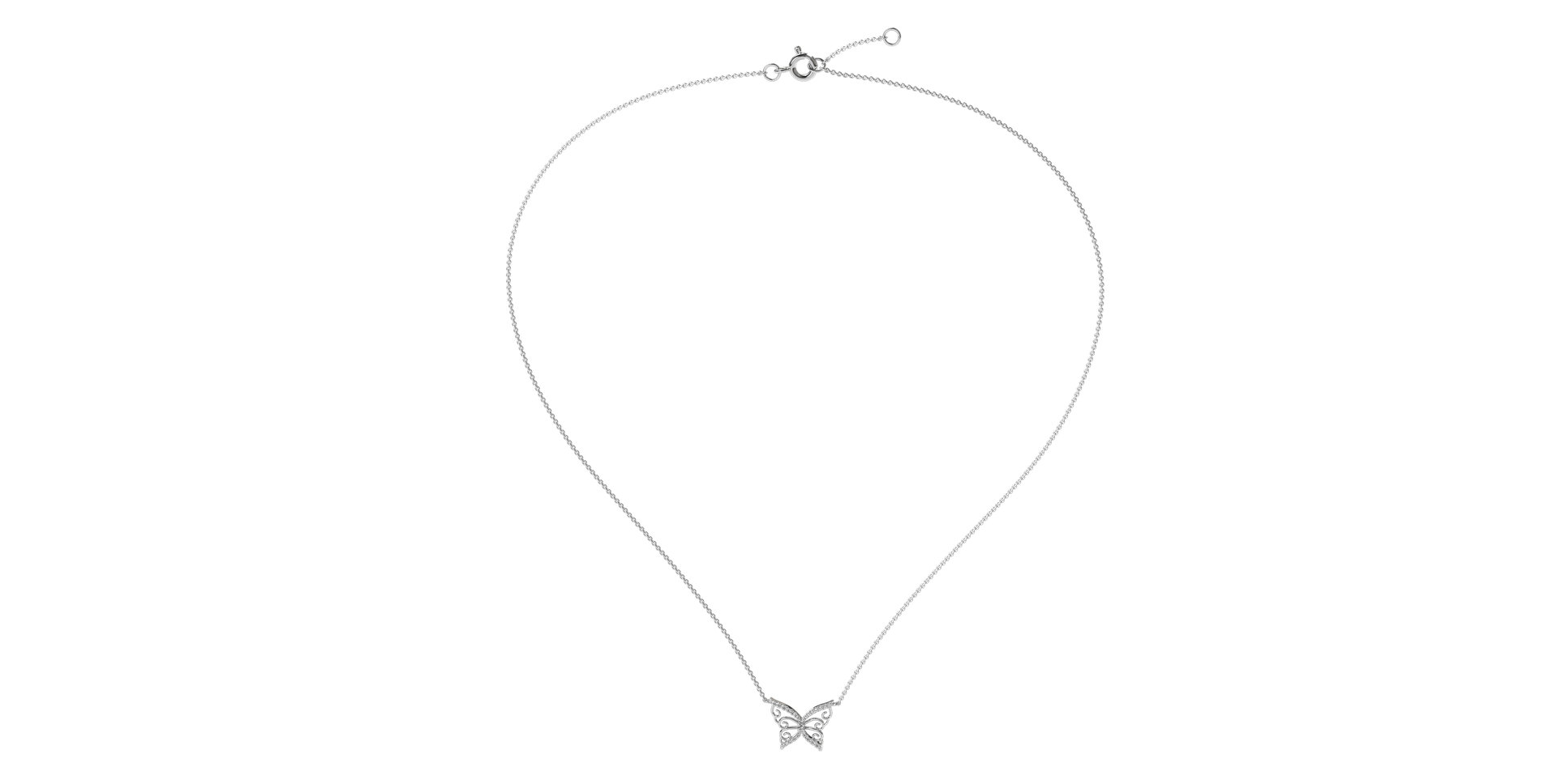 Náhrdelník s diamantmi Shiny Butterfly