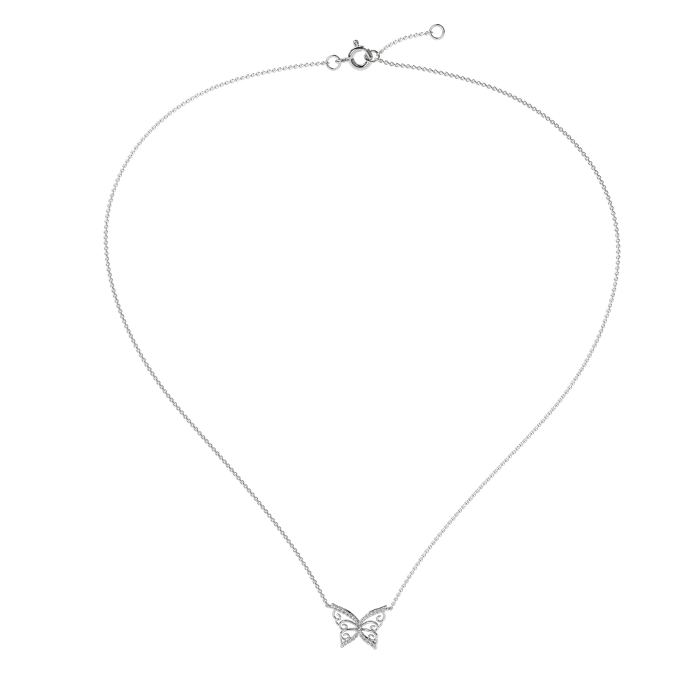 Náhrdelník s diamantmi Shiny Butterfly