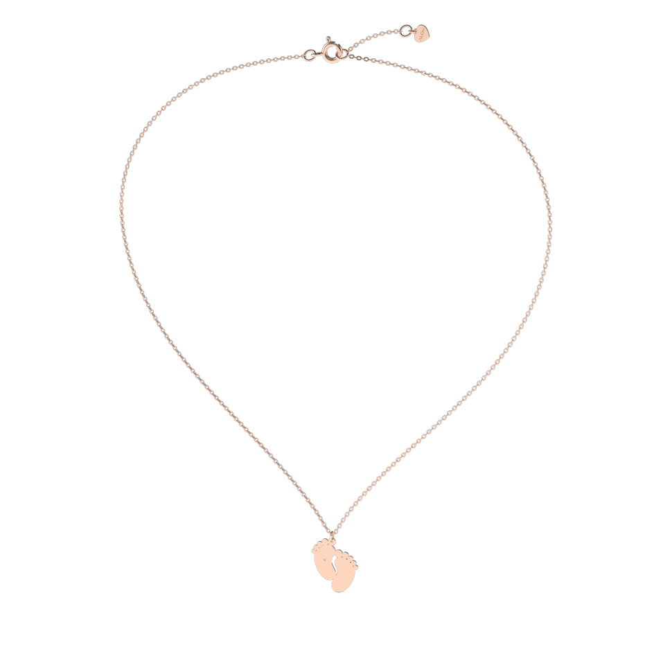 Náhrdelník s diamantom Baby Feet