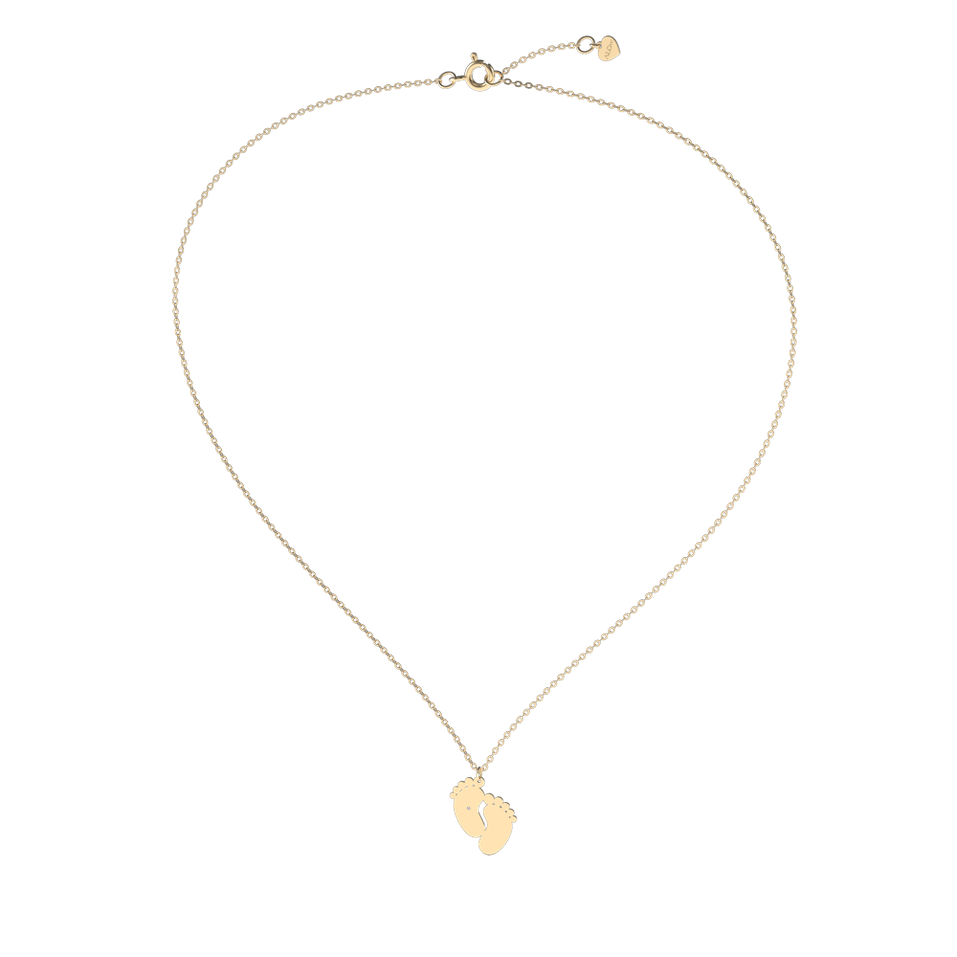 Náhrdelník s diamantom Baby Feet