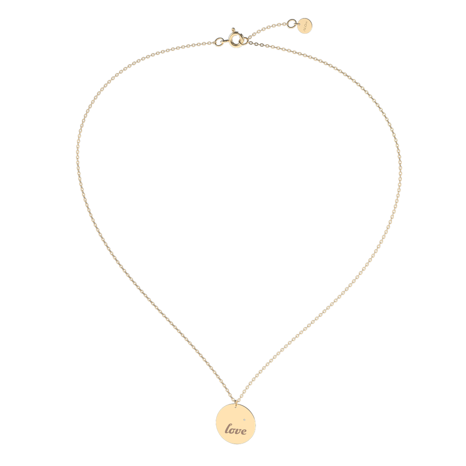 Náhrdelník s diamantom Love