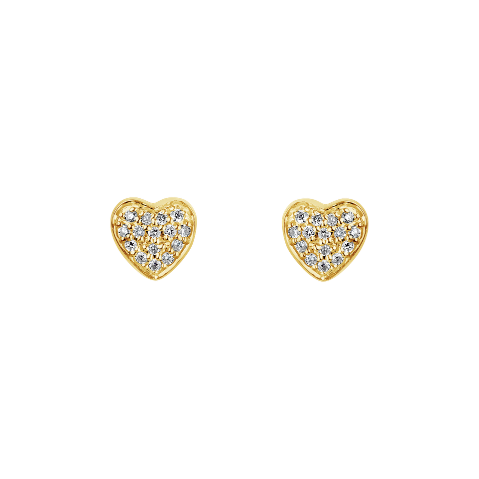 Náušnice s diamantmi Amazing Heart